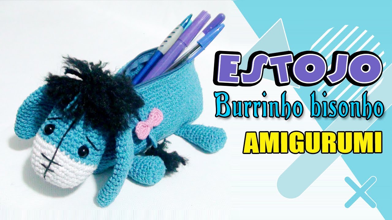 estojo burrinho bisonho amigurumi parte1