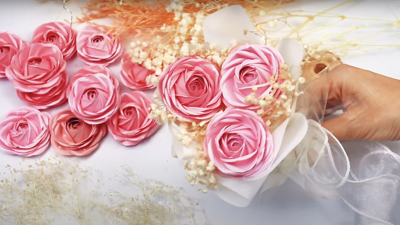 How to make Paper Bouquet, Paper Flower Bouquet, DIY Rose