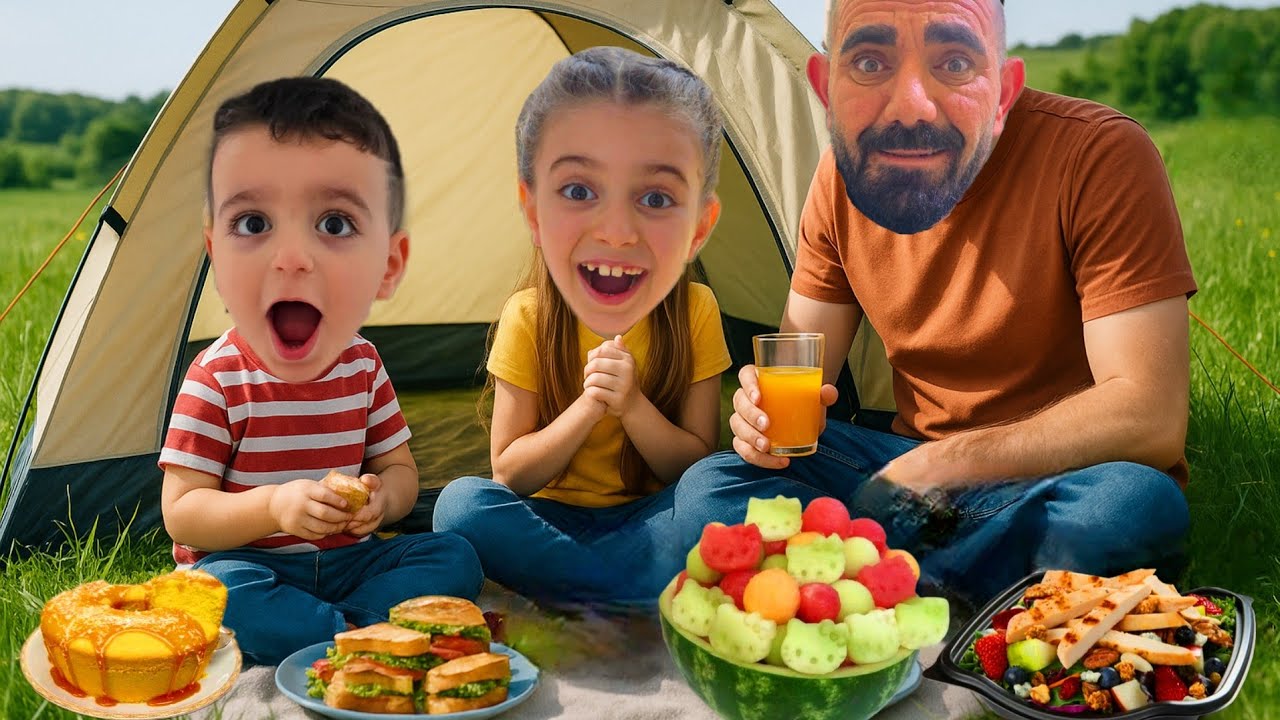 POYRAZ ELİF BABASIYLA ÇADIRDA PİKNİK YAPIYOR!!