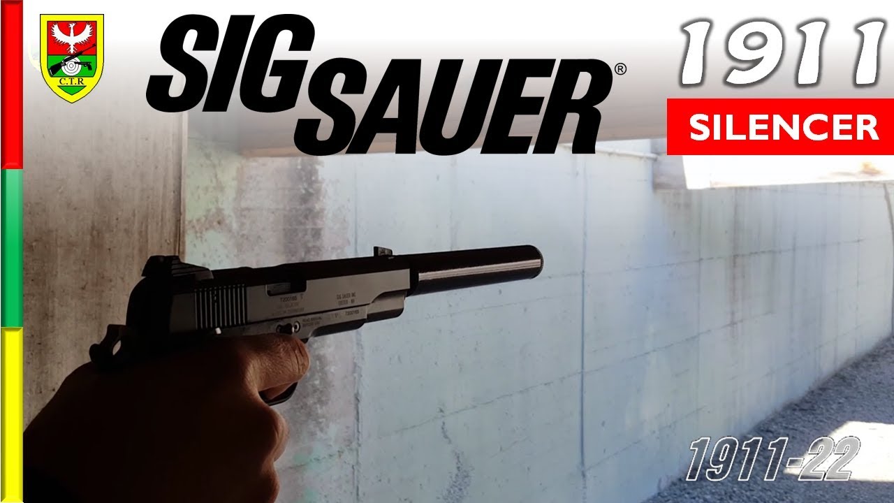 SIG SAUER 1911 22LR pistol with silencer