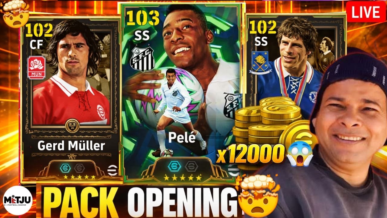 🔴12000 Coins PACK OPENING 😱 | Can We Get Pele?🔥eFootball LIVE 🔴