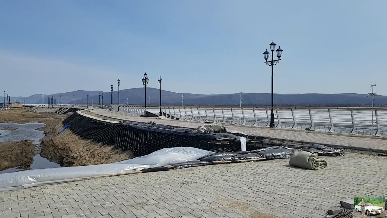 Комсомольск-на-Амуре Новая набережная от Яхтклуба до Речного вокзала 13 апреля 2025 года