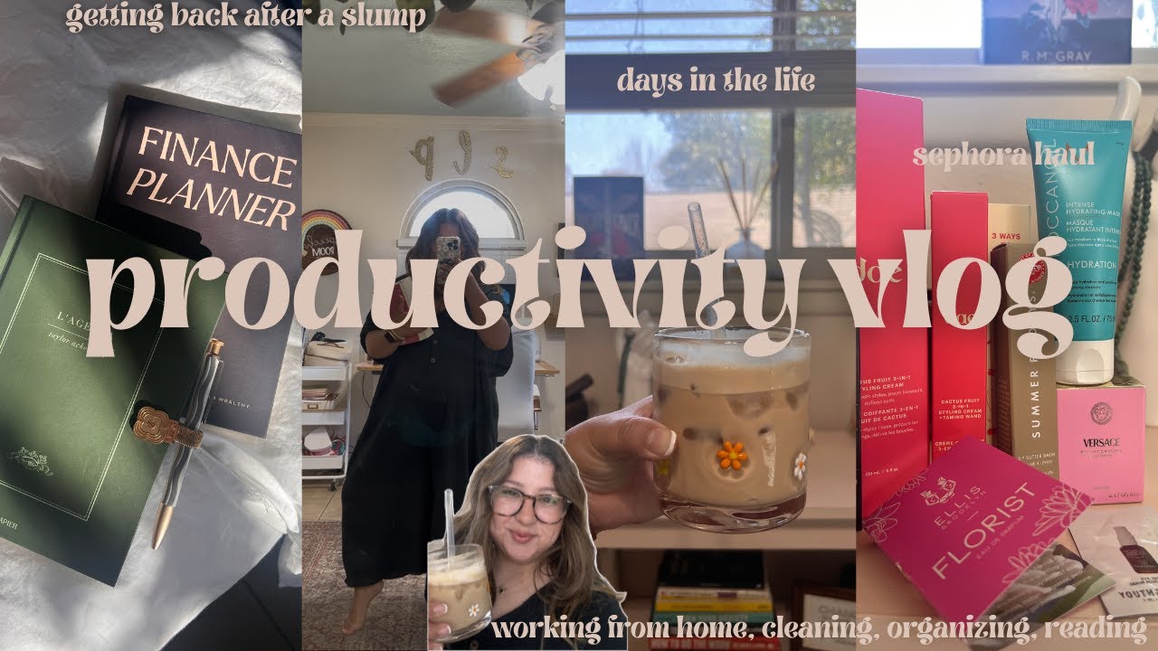 PRODUCTIVITY VLOG ☕️✍🏼💕|getting back after a slump, working from home, reading, cleaning, & planning