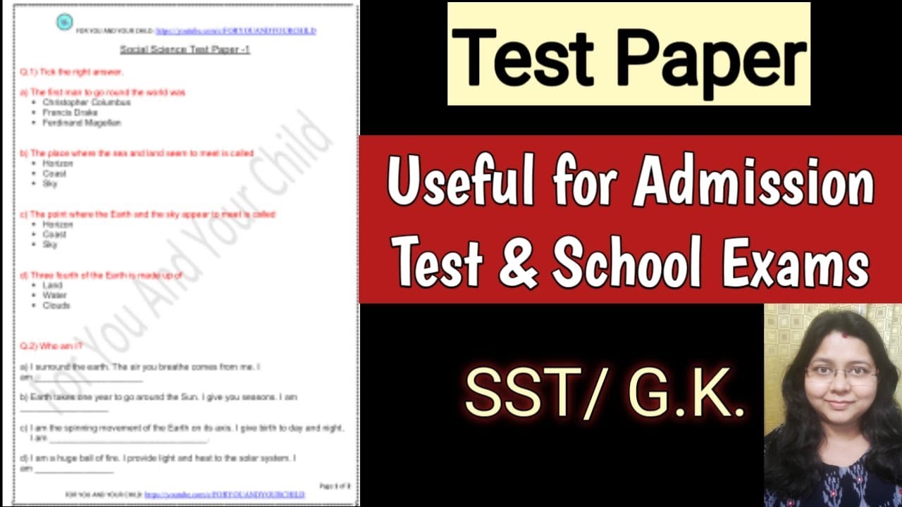 School Admission Test Sample Questions II Social Science or G.K.  (Set:1)