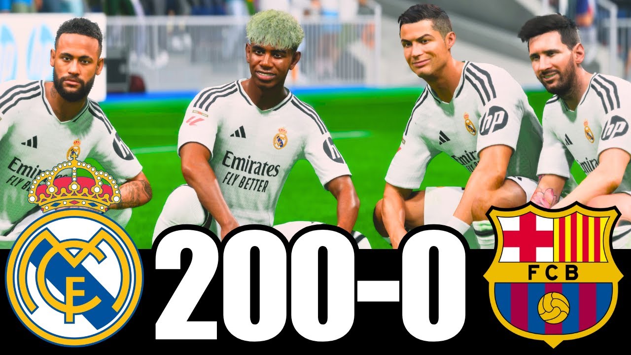 FC 25 -MESSI RONALDO NEYMAR & MBAPPE | ALL STARS | REAL MADRID 100-0 BARCELONA