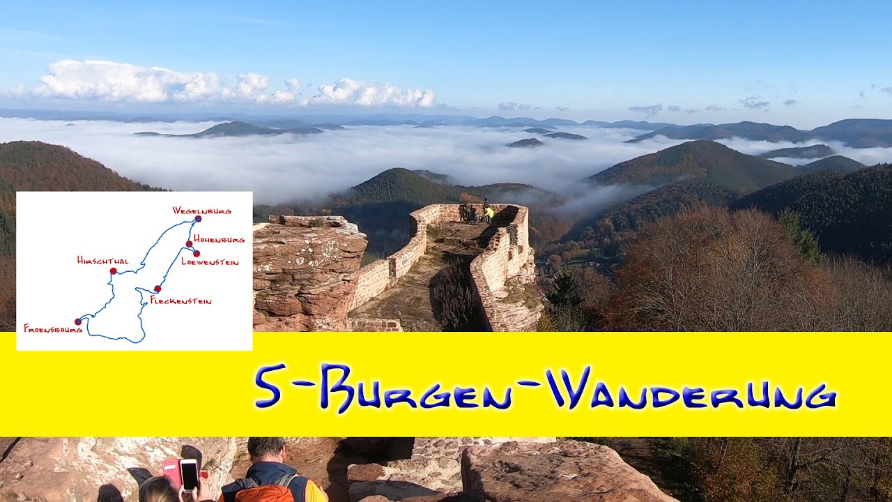 Wanderung : 5-Burgenwanderung : Wegelnburg, Hohenburg, Loewenstein, Fleckenstein, Froensbourg
