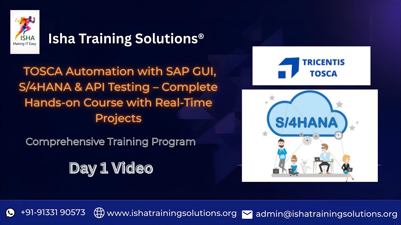 TOSCA SAP Automation Day 1 video on 1st Feb 2026.call/WhatsApp us on+91 91331 90573 to enroll.
