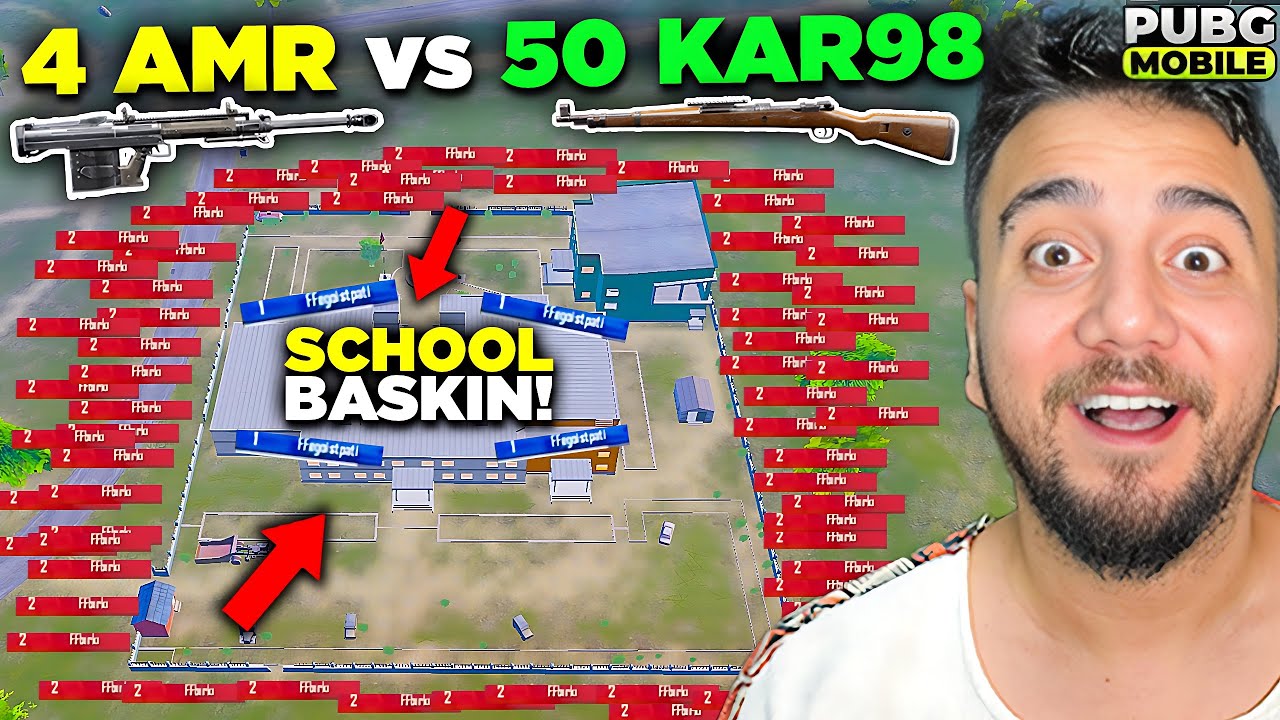 4 AMR vs 50 KAR98! SCHOOL BASKINI! BU BÖLÜM AŞIRI ZOR! PUBG Mobile Ordu Savaşları