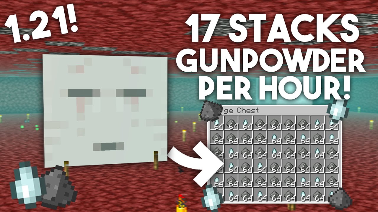 EASIEST GHAST & GUNPOWDER Farm in Minecraft Bedrock 1.21! (MCPE/Xbox/PS4/Nintendo Switch)