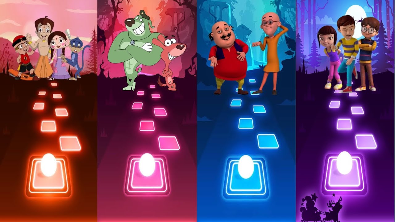 Chhota Bheem Vs Pakdam Pakdai Vs Motu Patlu Vs Rudra (New Video) - Tiles Hop EDM Rush