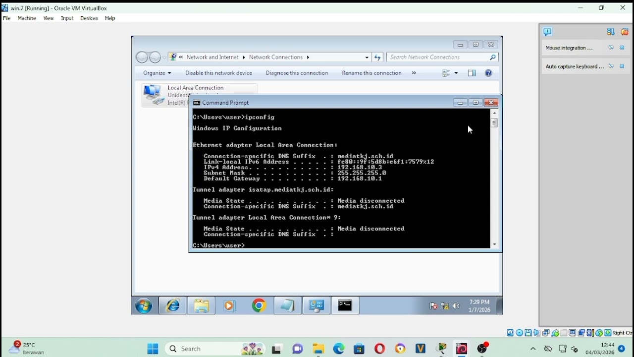 Tugas Instal dan konfigurasi DNS,APACHE2,PROFTPD,DHCP SERVER di Linux debian. Nabil Aditia(26)