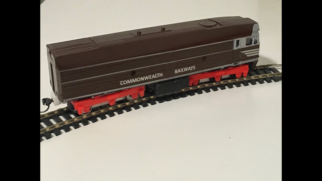 3D Printed HO Model Train Engine Power Chassis & NJ Class Diesel Body Assembly Video