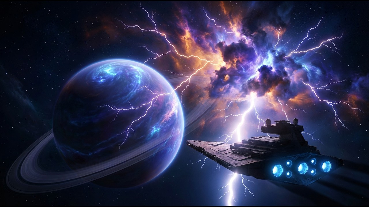Space Storm Over a Distant Planet ⚡ Galaxy Thunder 4K Relaxation