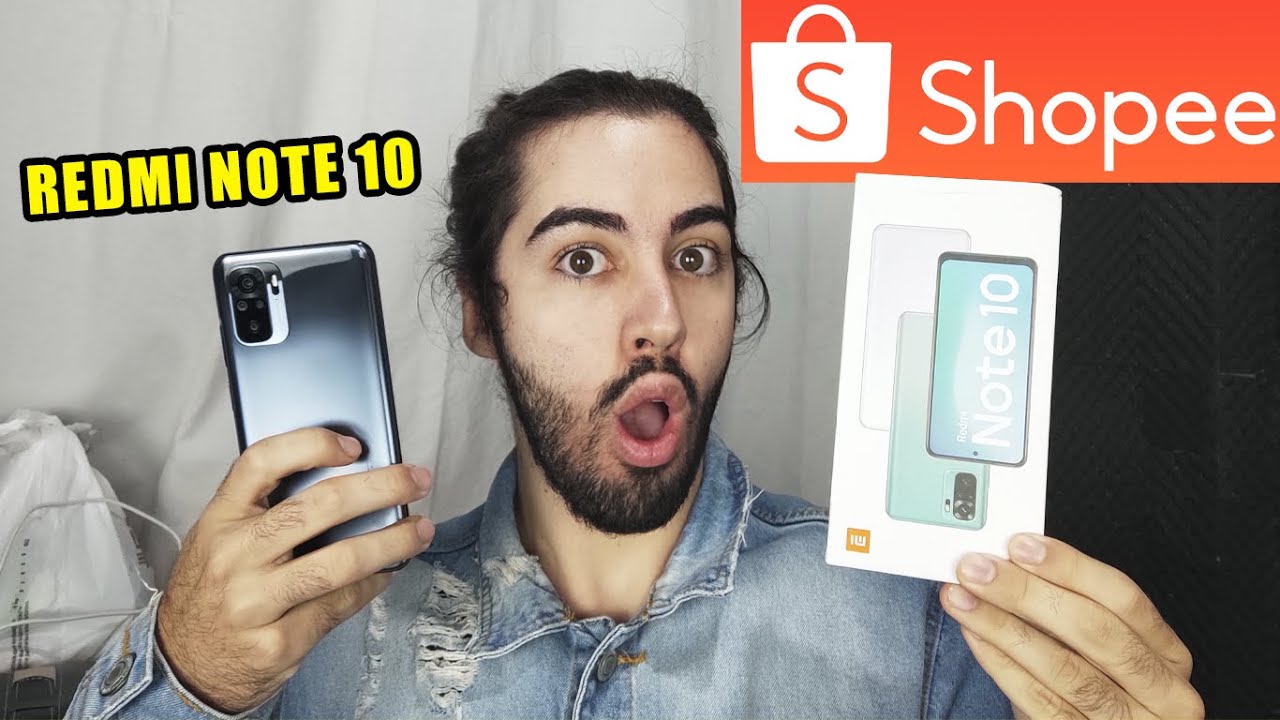 Comprei o celular Xiaomi Redmi Note 10 na SHOPEE!! (Unboxing)