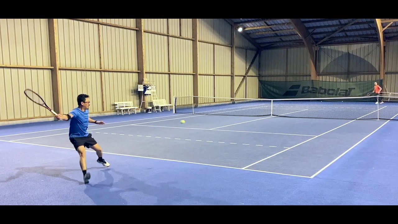 Match de tennis amateur , 3eme série, 15/3 (42ans) vs 15/4 (49ans) en super sayen