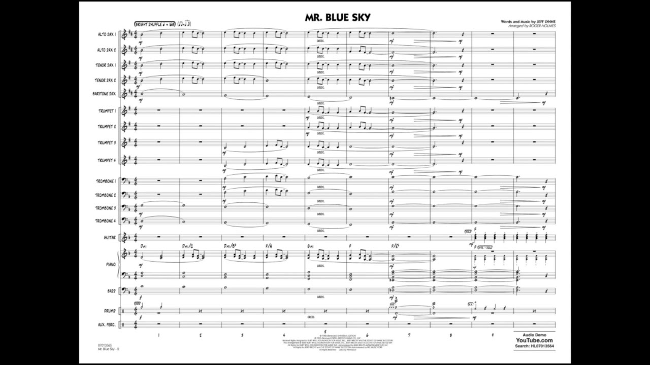 Mr. Blue Sky by Jeff Lynne/arr. Roger Holmes