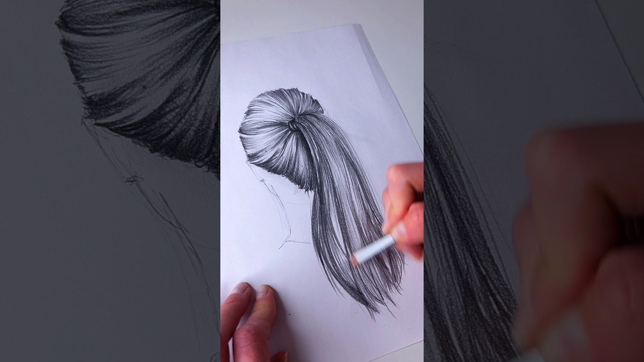 как рисовать волосы #art #рисуемвместе #мастеркласс #туториал #скетч #drawing