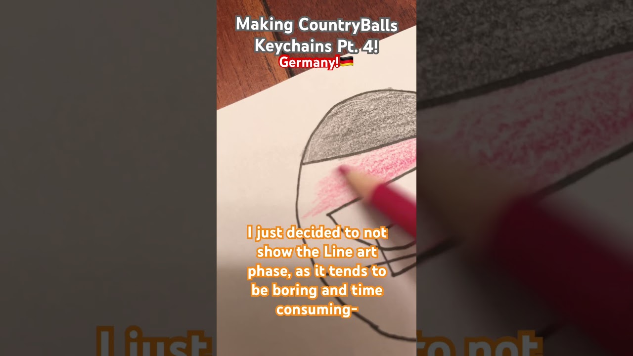Germany! 🇩🇪 Making CountryBall Keychains part 4! #traditionalart #art #drawing #countryballs