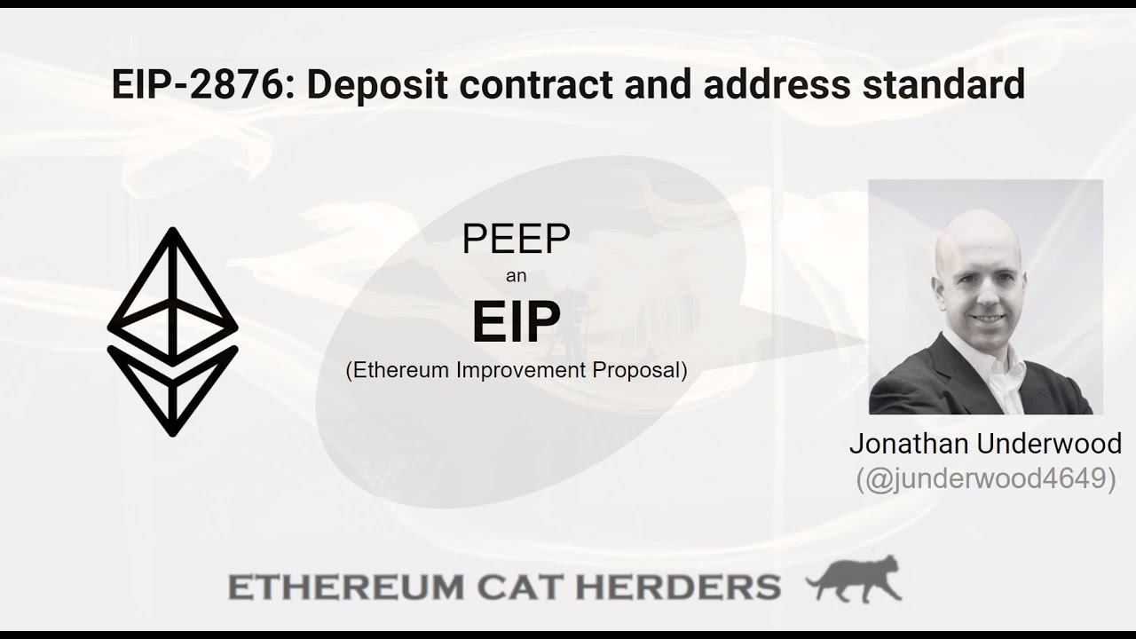 PEEPanEIP #24: EIP-2876: Deposit contract and address standard with Jonathan Underwood