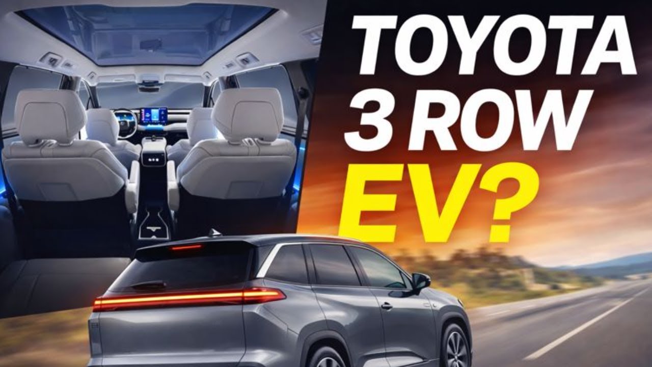 Toyota представила тизер массивного трехрядного электрического внедорожника со стеклянной крышей,...