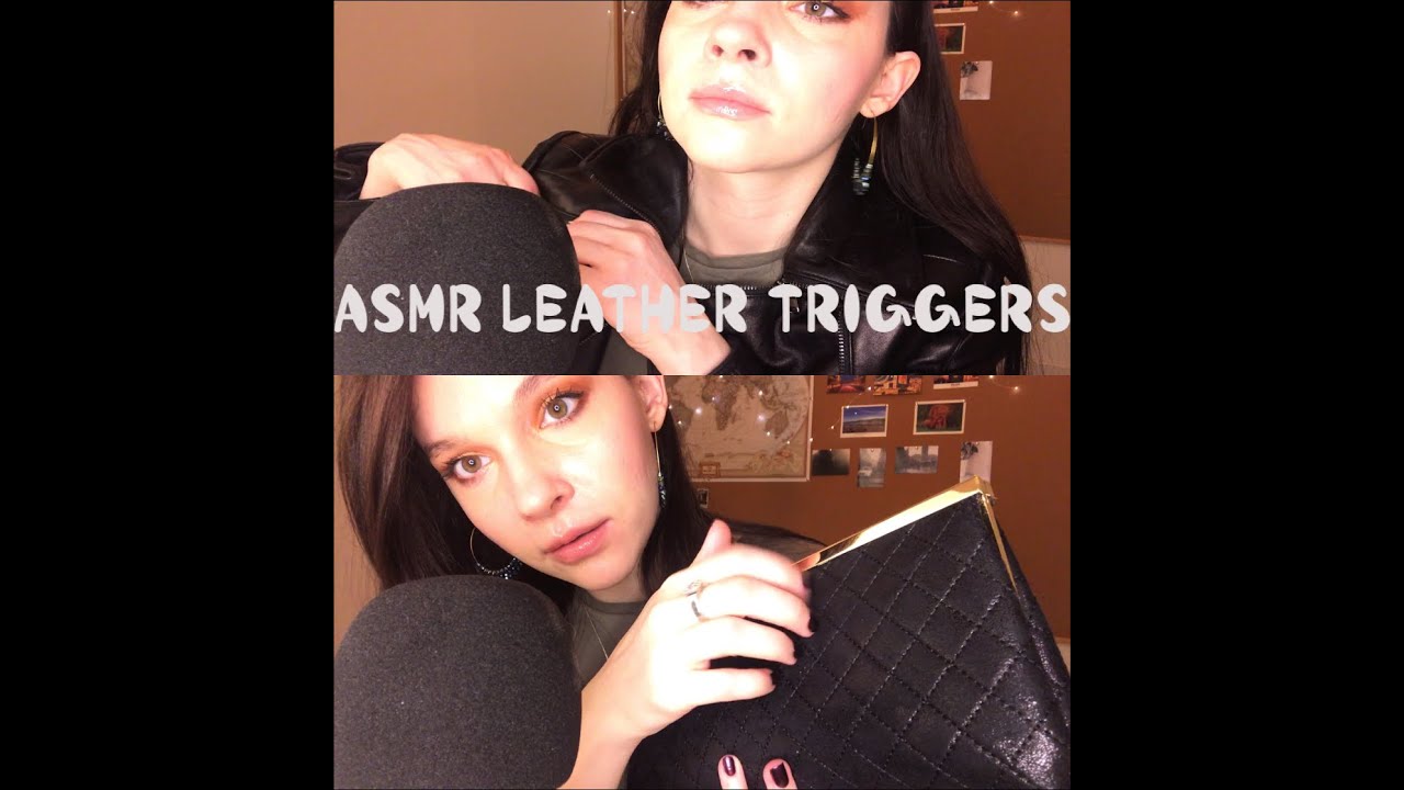 ASMR LEATHER TINGLES | leather scratching, tapping & zipper triggers | jacket & purses | KASIA ASMR