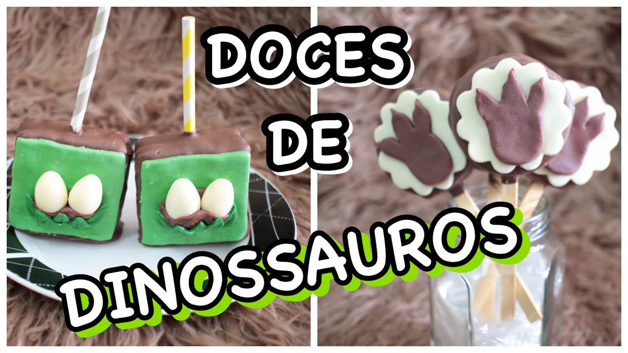 FAZENDO E PERSONALIZANDO PIRULITOS DE BOLACHA TEMA DINOSSAURO
