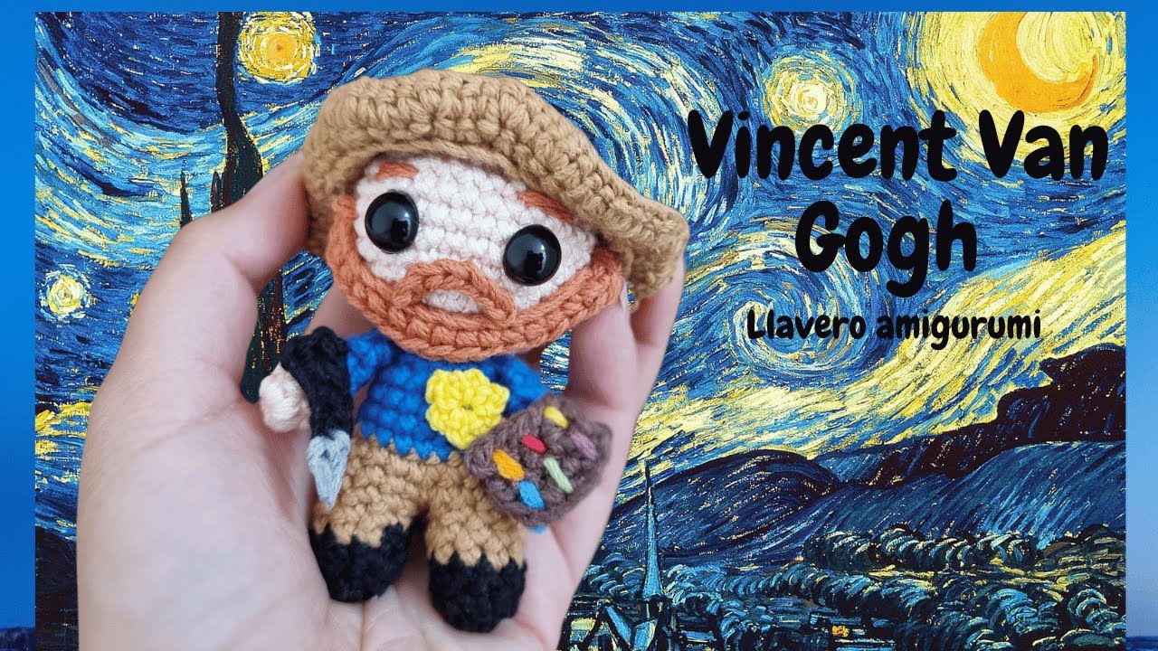 Vincent Van Gogh🎨llavero amigurumi a crochet | El Grillito tejedor By Lily
