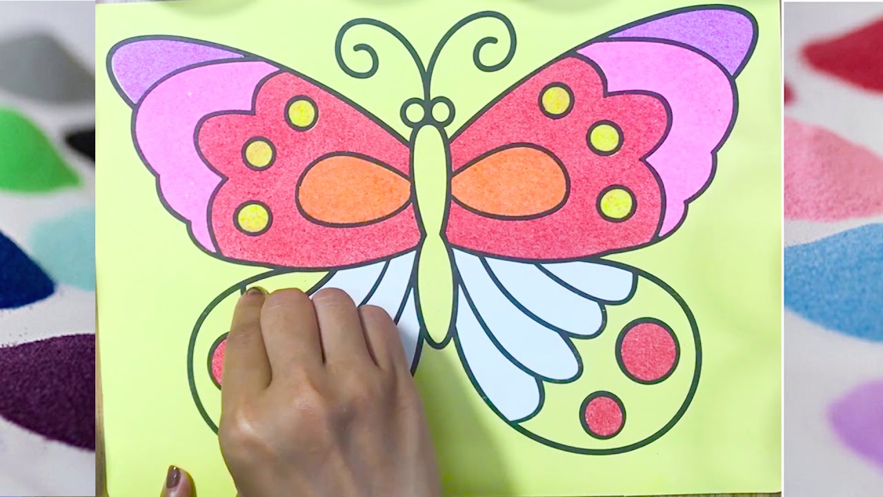 Sand picture butterfly - BINGO - Itsy Bitsy Spider - Head, Shoulders, Knees and Toes