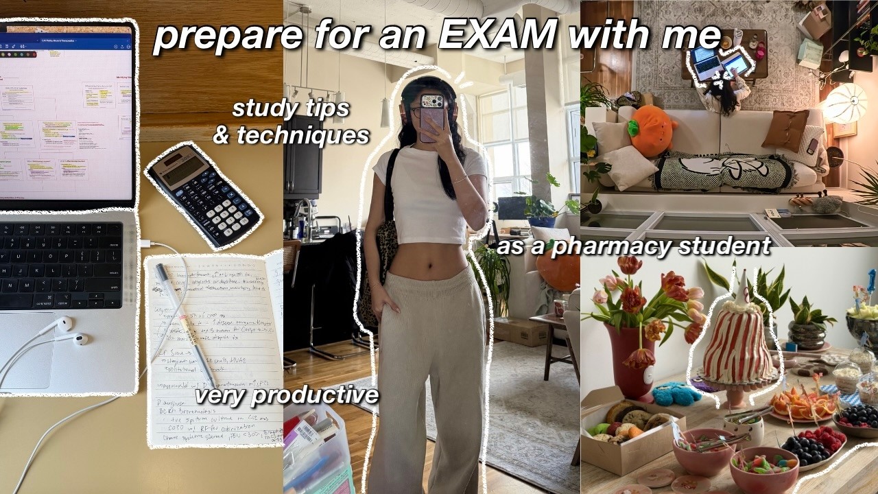 exam week vlog 📓 productive days in my life, study tips for memorization & student life
