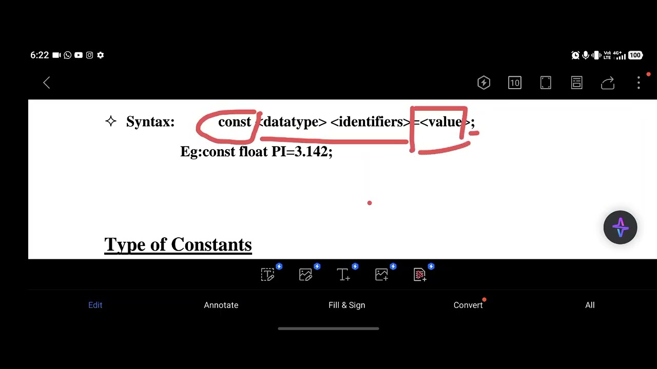 constants/Literals in C