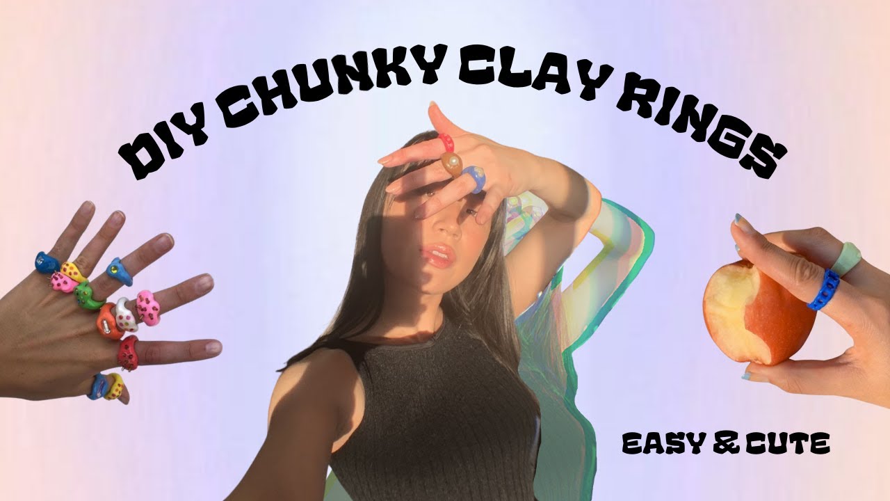 create with me- diy chunky clay rings