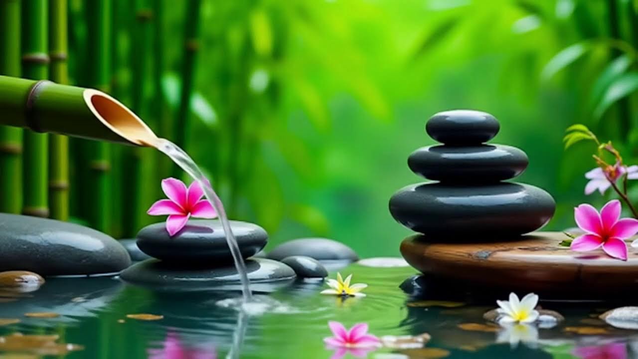 Relaxation Piano and Bamboo Water Sounds 🌿 Deep Sleep, Meditation & Healing Music, Calm Piano Music