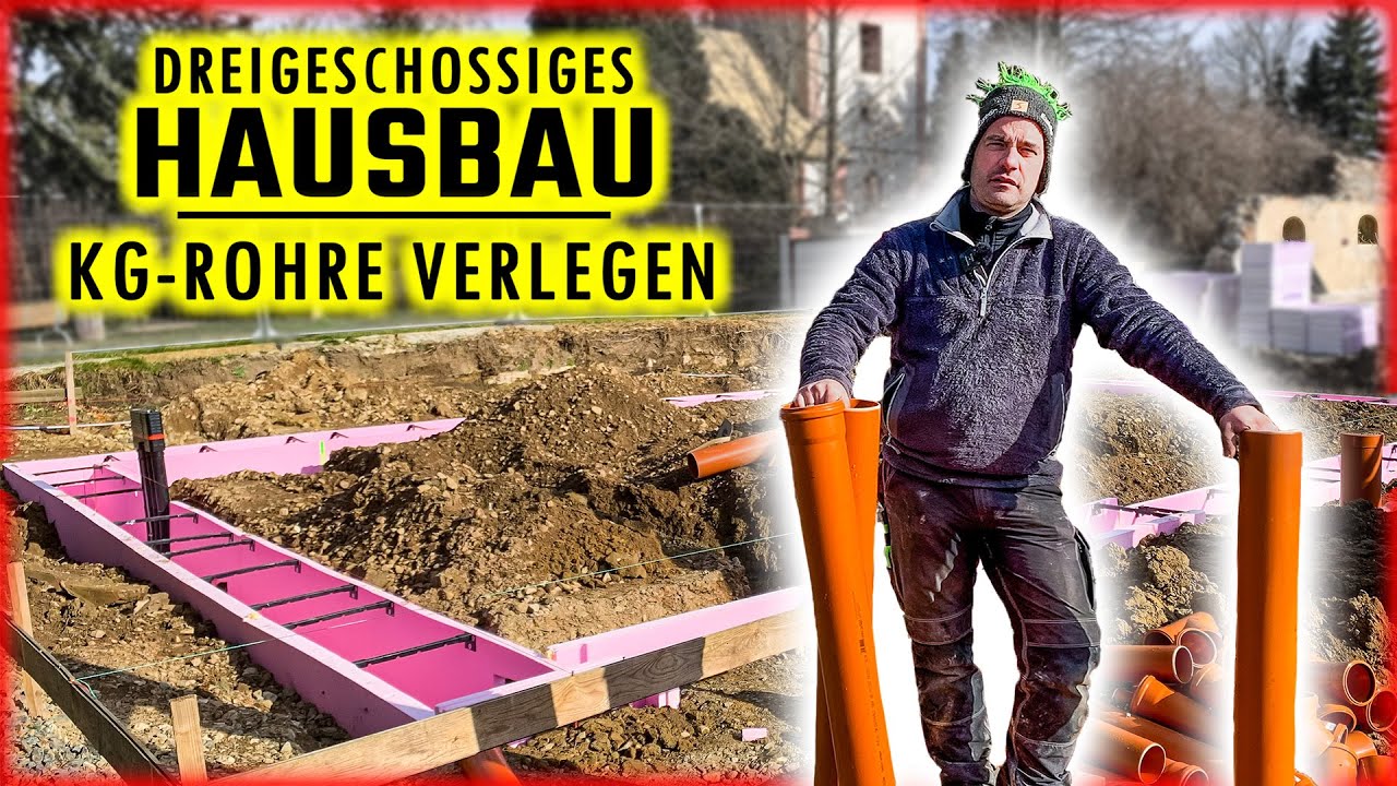 KG ROHRE für ABWASSER & LEERROHRE verlegen! | DREIGESCHOSSIGES HAUS #02 | Home Build Solution