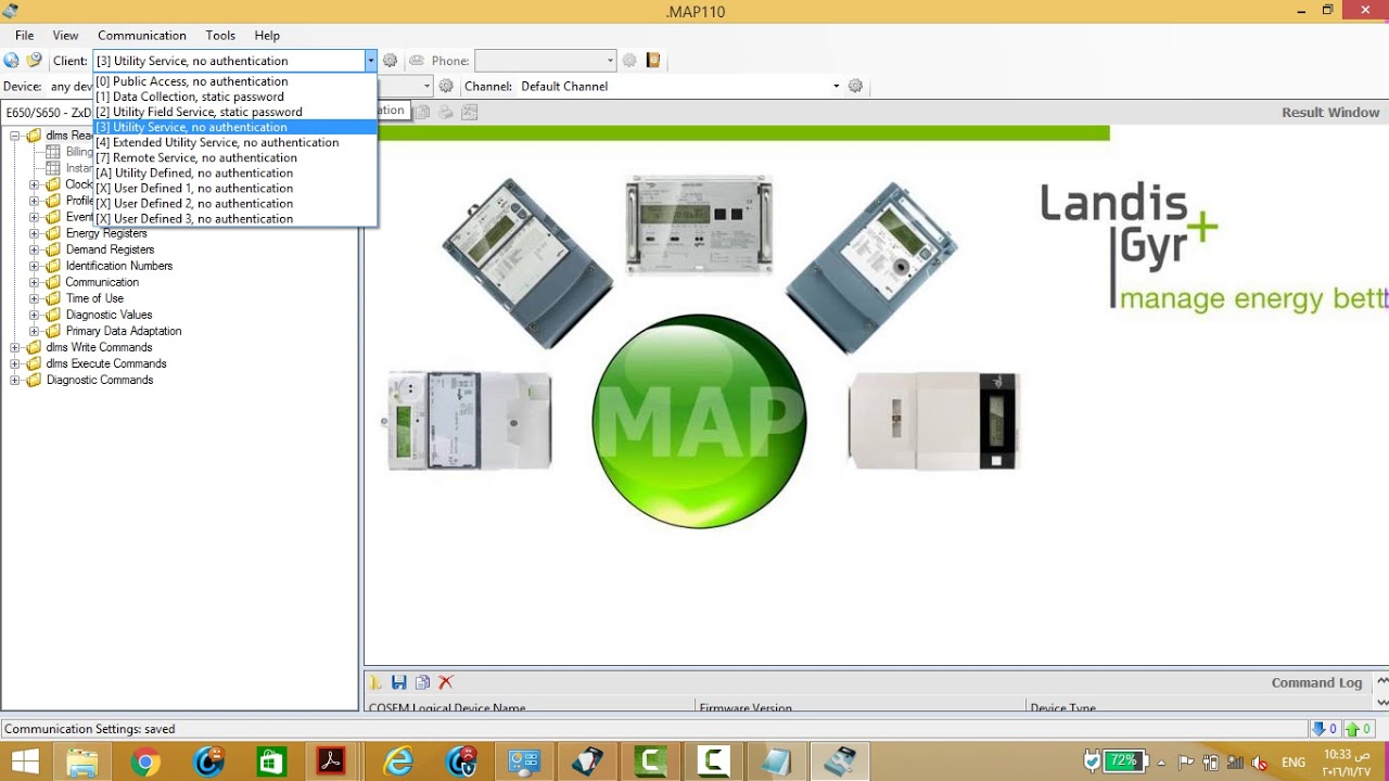 SOFTWARE MAP 110&120 (LANDIS+GYR  METER)