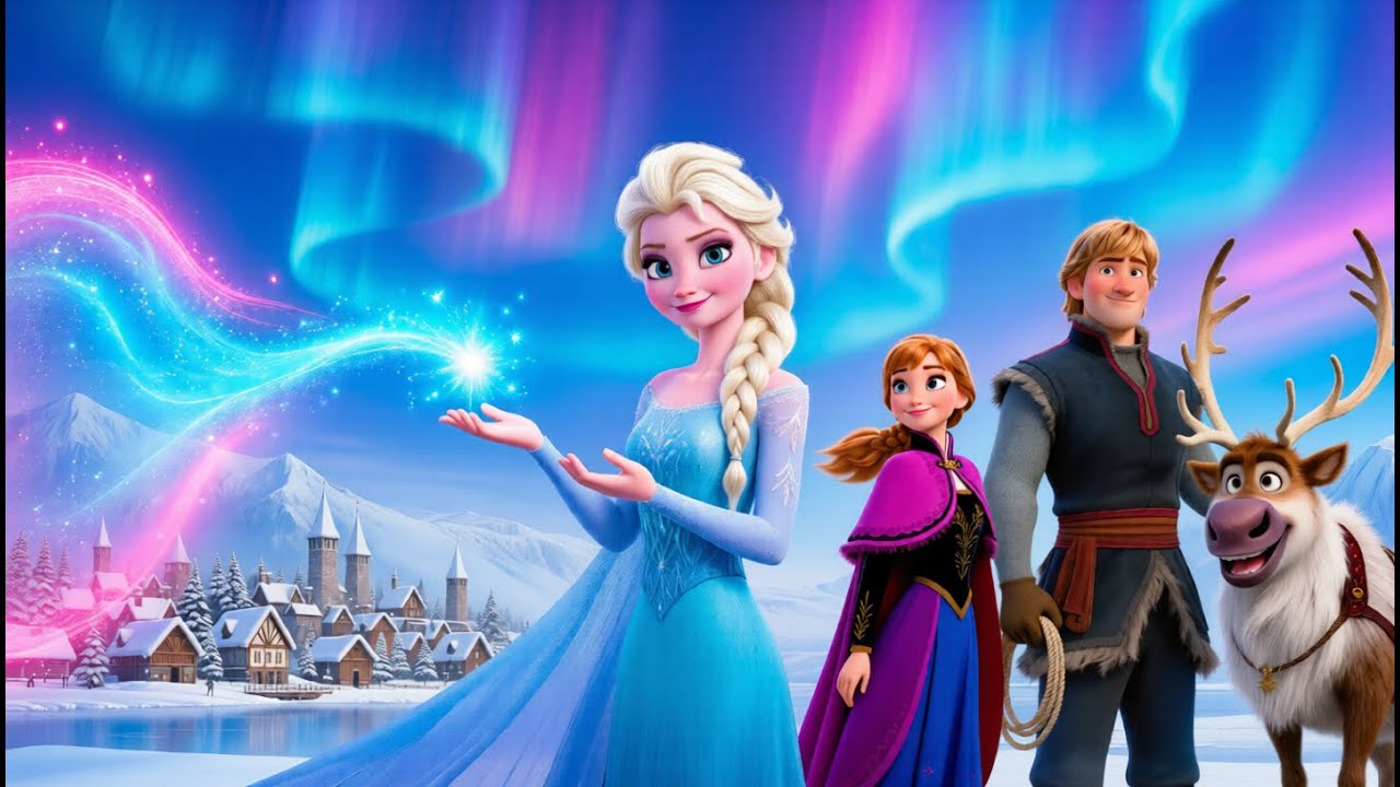 Frozen: A aurora mágica que congelou o céu ❄️ História Infantil Encantada #zigzigtoon
