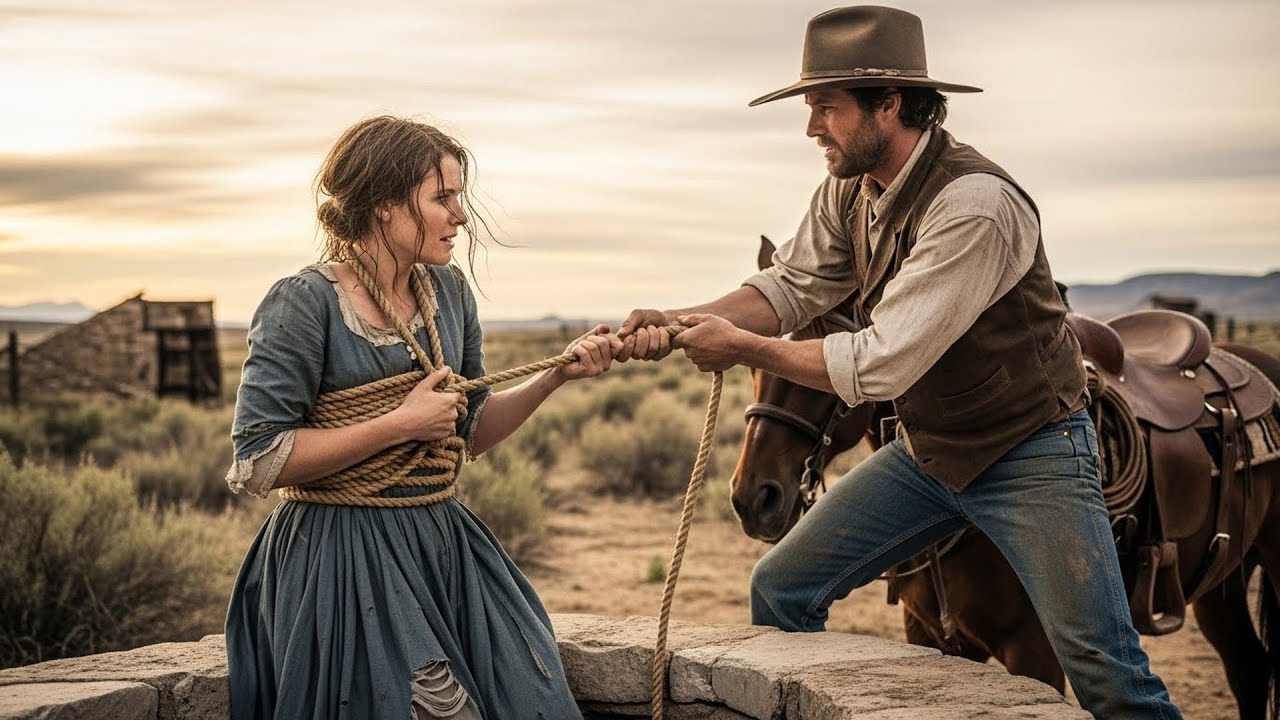 She Was Trapped In A Well, The Cowboy Lowered A Rope And Pulled Her To Safety