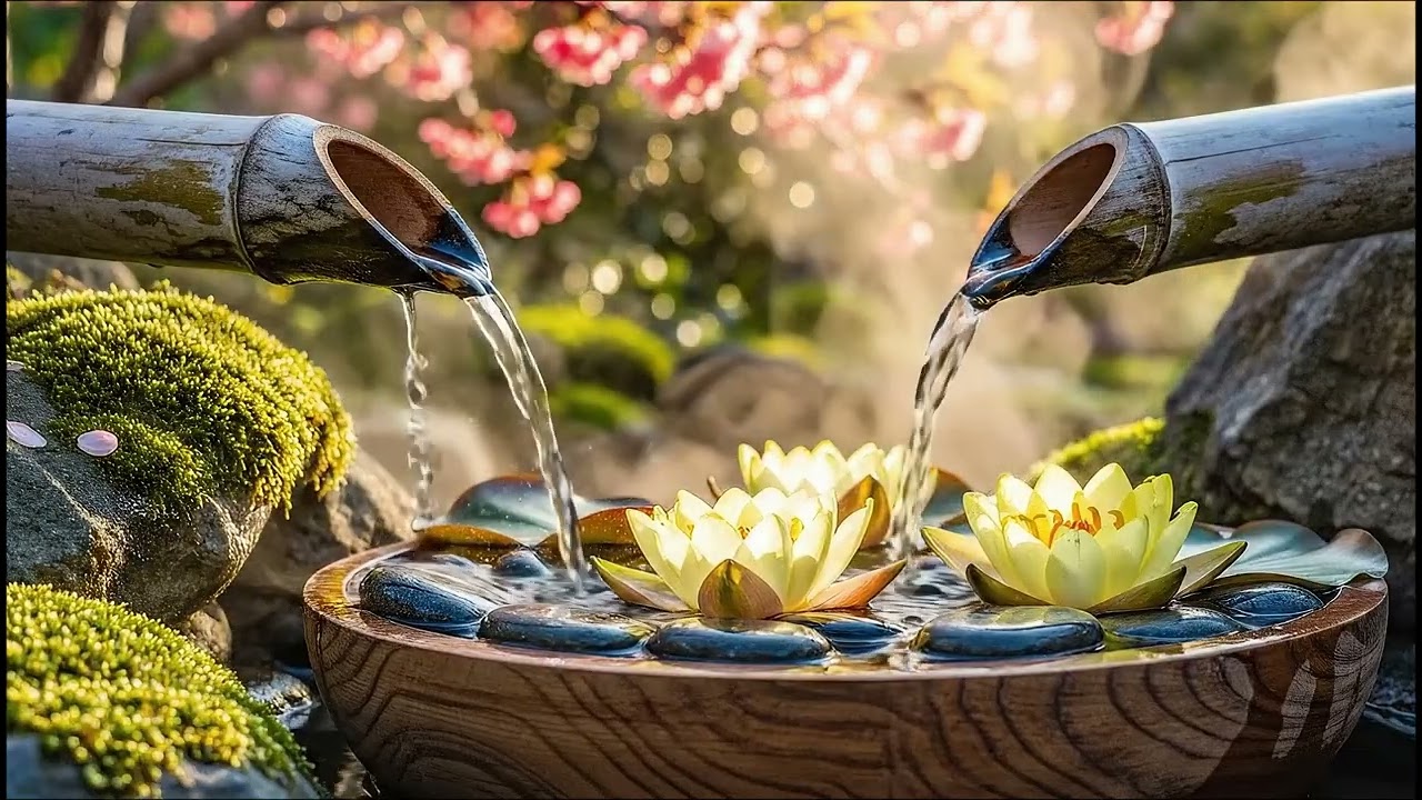 Peaceful Bamboo Water Flow | Spa Sounds for Sleep & Anxiety Relief. 💧 Deep Sleep, Stress Relief 🧘
