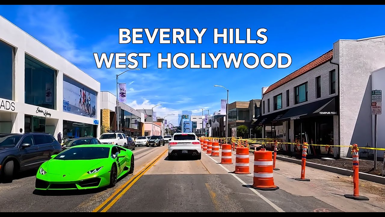 Driving Beverly Hills to West Hollywood, Rodeo Drive, Sunset Strip
