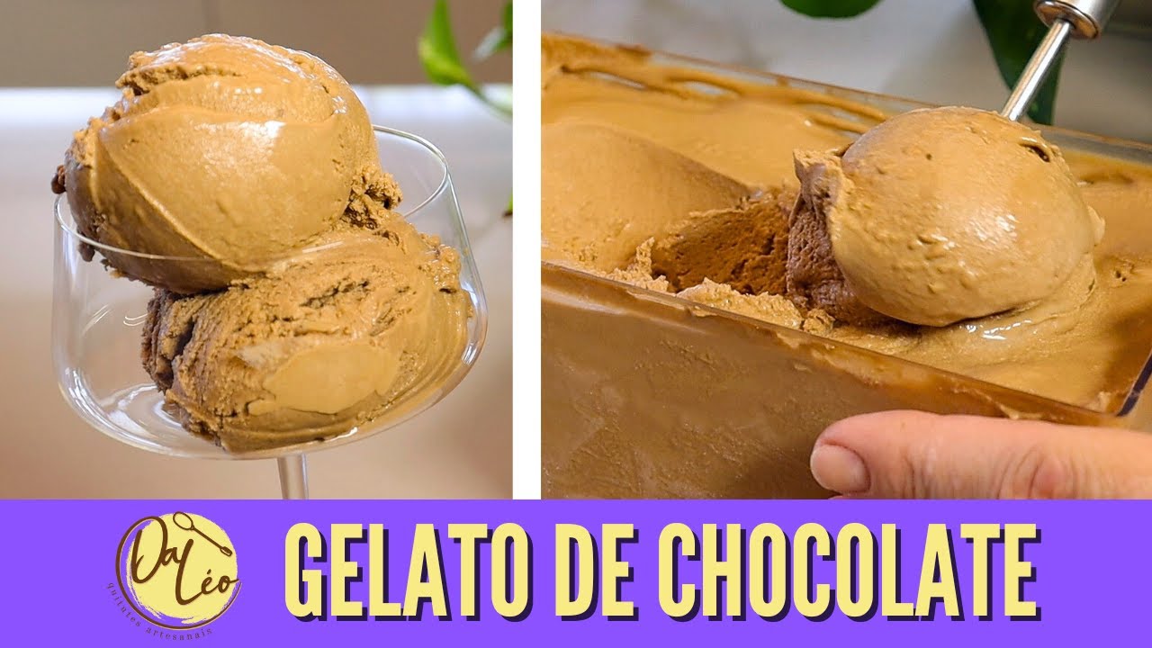 COMO FAZER GELATO? | GELATO CASEIRO DE CHOCOLATE SUPER CREMOSO