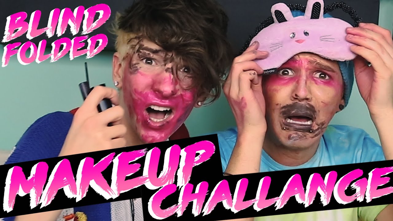 BLINDFOLDED MAKEUP CHALLENGE! W/Matthew Lush