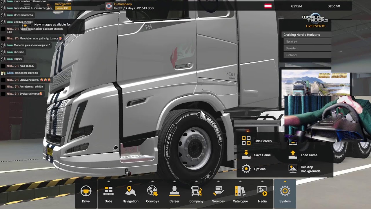 ETS2 Live enjoy trucking /W Logitech G29 + H Shifter