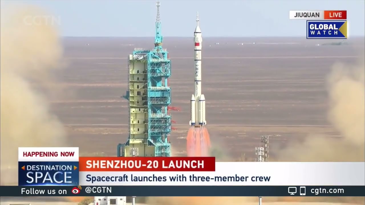 BREAKING: China launches the Shenzhou-20 crewed spacecraft from the Jiuquan Satellite Launch Center