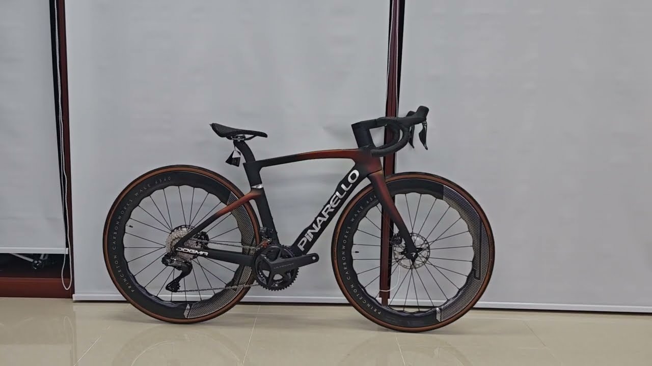 Pinarello Dogma F with Princeton wake carbon wheelset (OEM) and Grand Prix 5000 Tyres