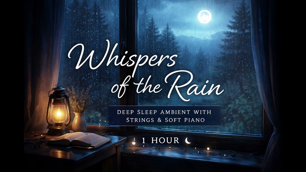 Deep Sleep Piano & Strings 🌙 Rainy Night (Whispers of the Rain) | 1 Hour