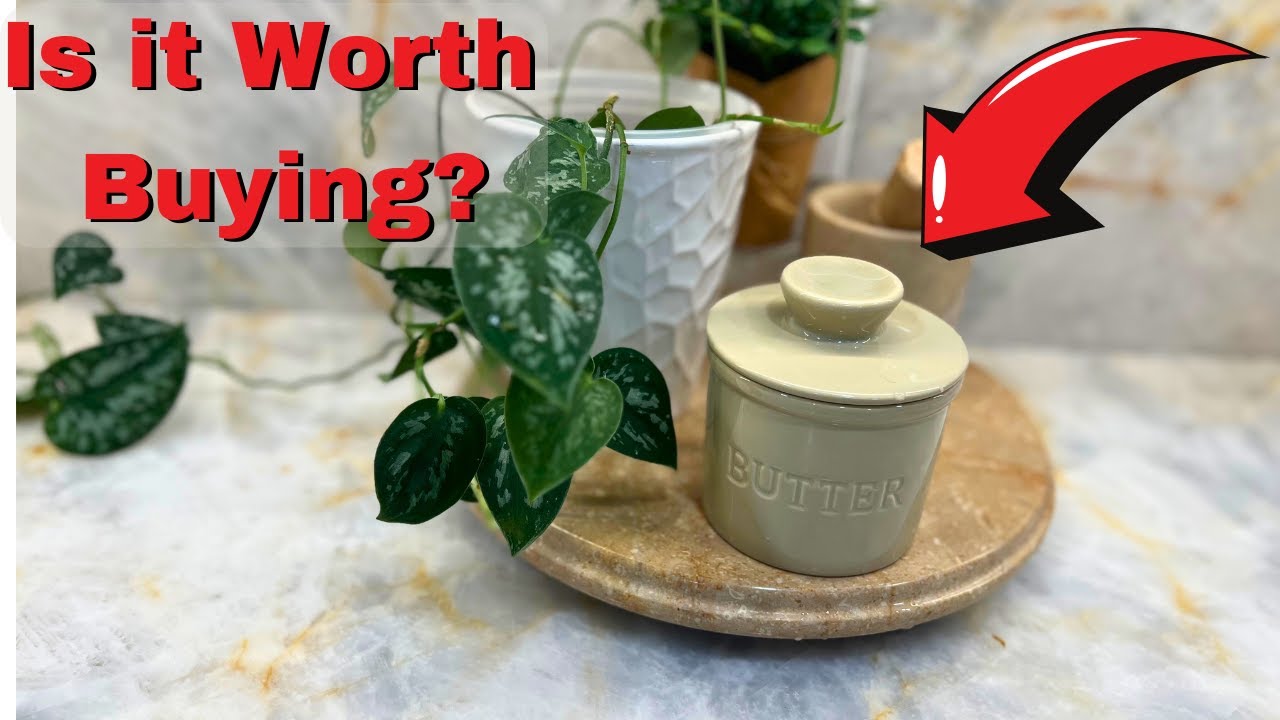 PriorityChef Butter Crock for Counter with Water Line For Spreadable Butter, Ceramic Butter Keeper