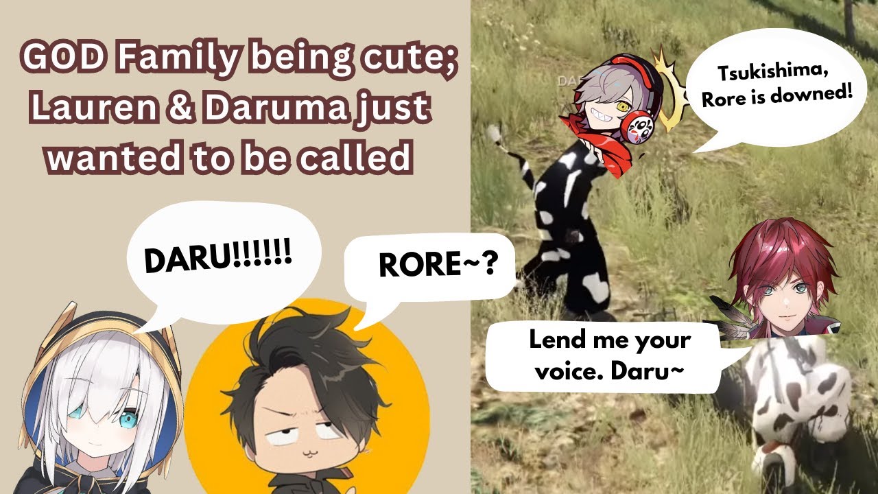 Two cows of God Family seeking for members' attention [Lauren Iroas / Nijisanji / VCR GTA]