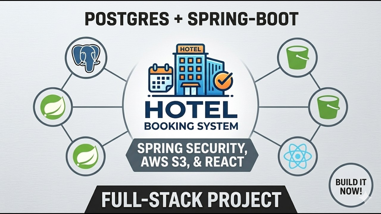 Postgres + Spring-Boot  Full-Stack Project: Hotel Booking System: Spring Security, AWS s3, & React