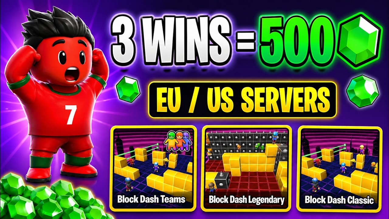 🔥 3 WINS = 500 GEMS | BLOCK DASH/BDT👥 | EU/US SERVERS🌍 | CAN YOU WIN? 👑