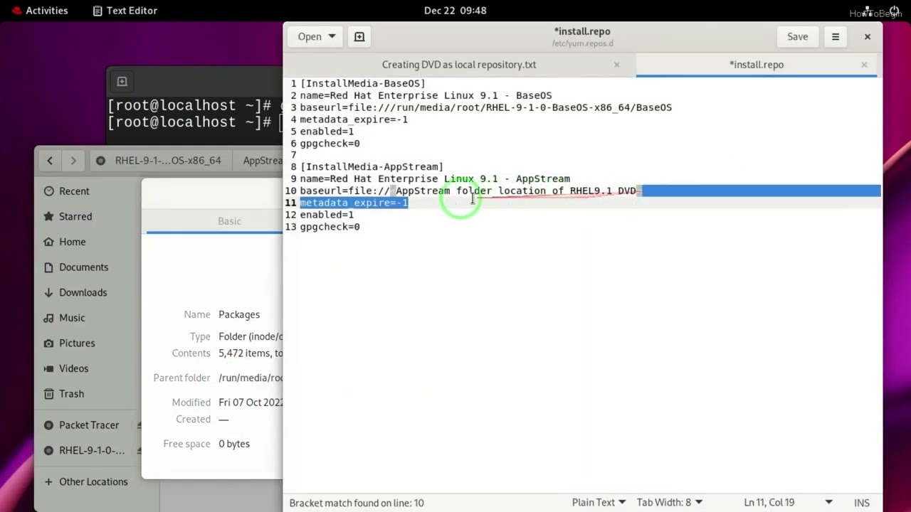 local repository DVD RedHat Linux 8 9
