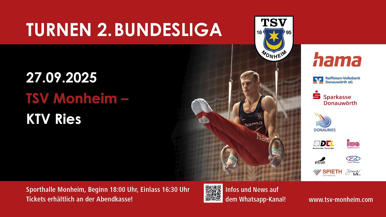 DTL: 2. Bundesliga Turnen Nord:  TSV Monheim vs. KTV Ries